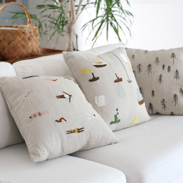 Fine Little Day/ファインリトルデイ/クッションカバー/SWIMMERS