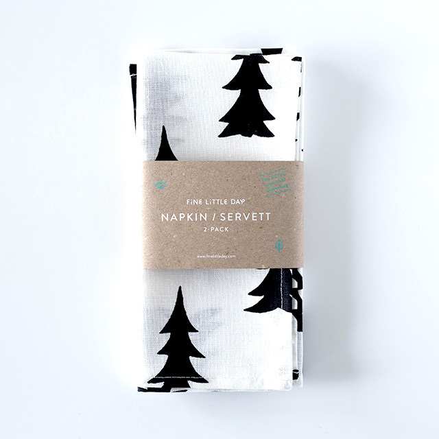 Fine Little Day/ファインリトルデイ/ナプキン2枚セット/GRAN(ホワイト×ブラック)