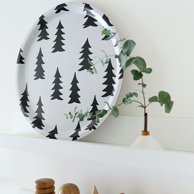 Fine Little Day/ファインリトルデイ/丸トレイ/GRAN(ホワイト×ブラック)