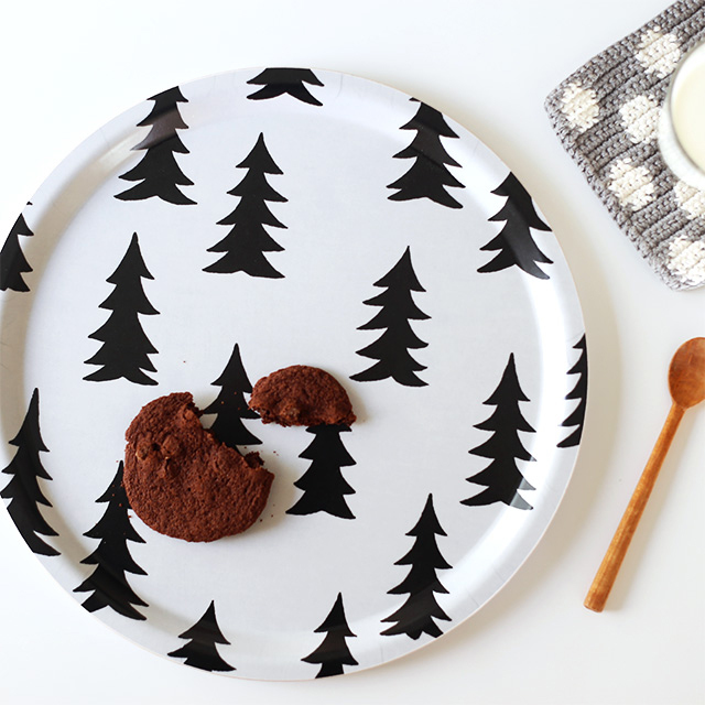 Fine Little Day/ファインリトルデイ/丸トレイ/GRAN(ホワイト×ブラック)