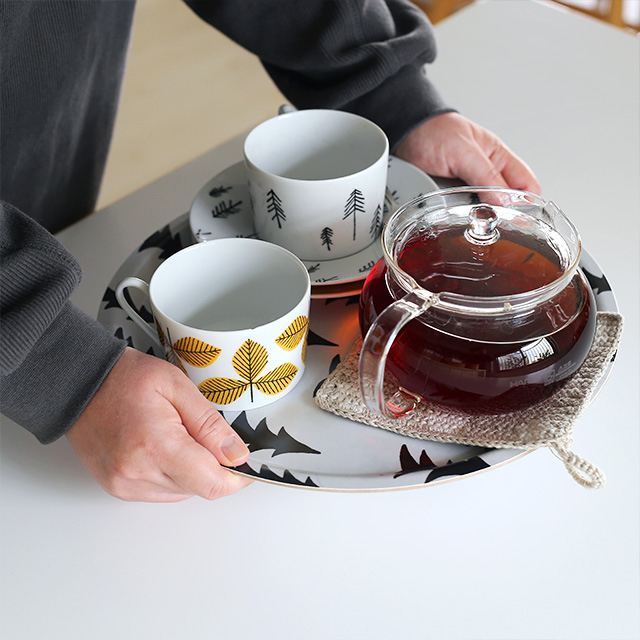 Fine Little Day/ファインリトルデイ/丸トレイ/GRAN(ホワイト×ブラック)