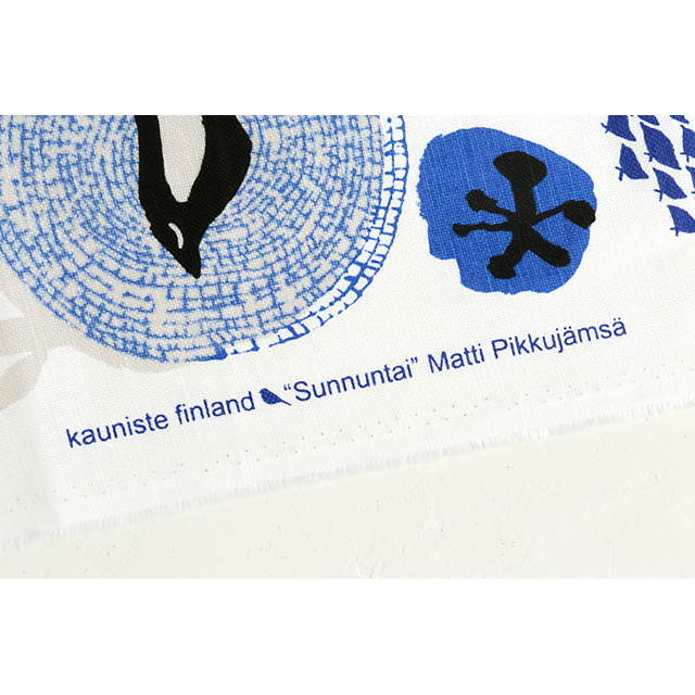 Kauniste/カウニステ/ファブリック（幅75cm×長さ50cm単位で切り売り）/サンデー（ブルー）