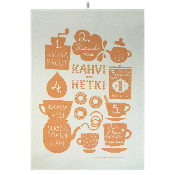 Kauniste/カウニステ/キッチンタオル/コーヒータイム（ピーチ）