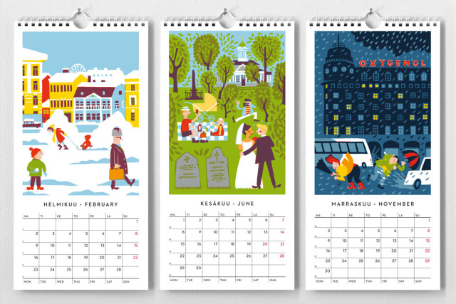 Kehvola Design ケフボラデザイン｜2026年カレンダー HELSINKI