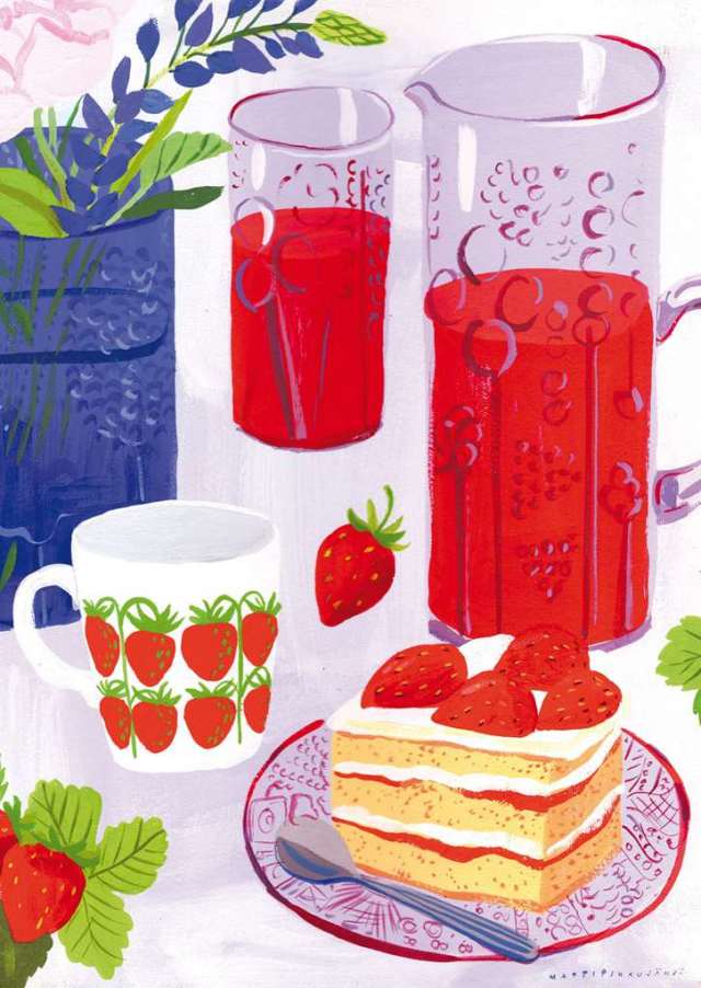 Kehvola Design ケフボラ・デザイン｜ポストカード マッティ・ピックヤムサ [ケーキとコーヒー]