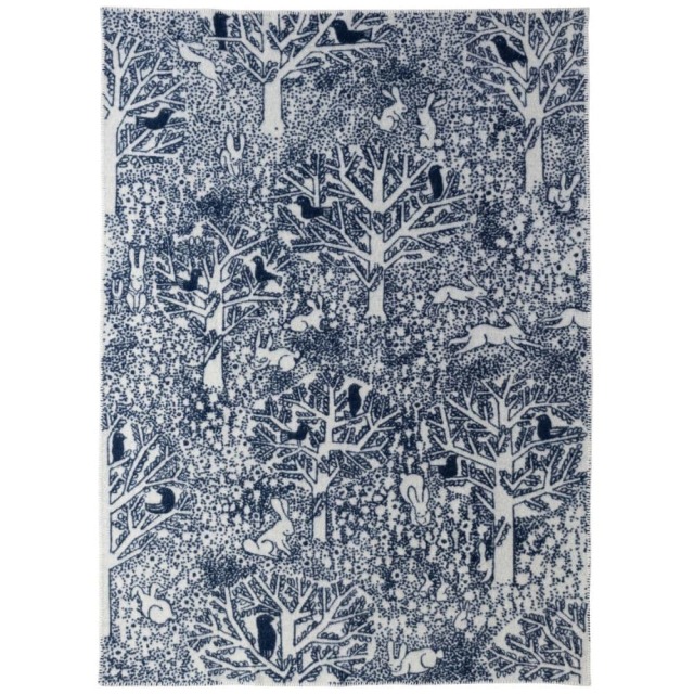 KLIPPAN × mina perhonen｜ウールシングルブランケット rabbits play,  birds rest -forest-