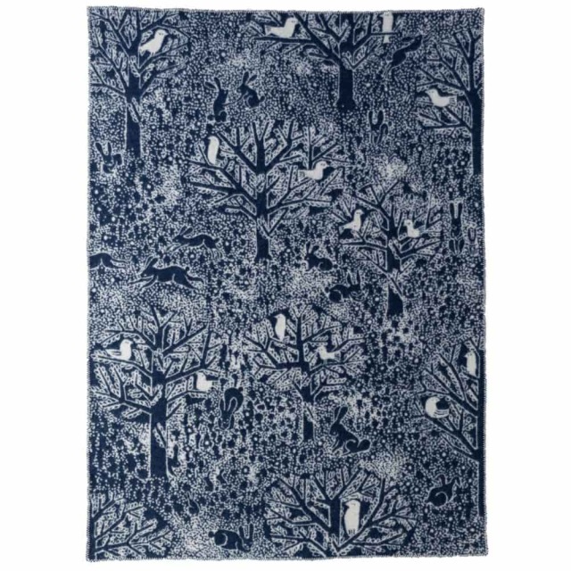 KLIPPAN × mina perhonen｜ウールシングルブランケット rabbits play,  birds rest -forest-