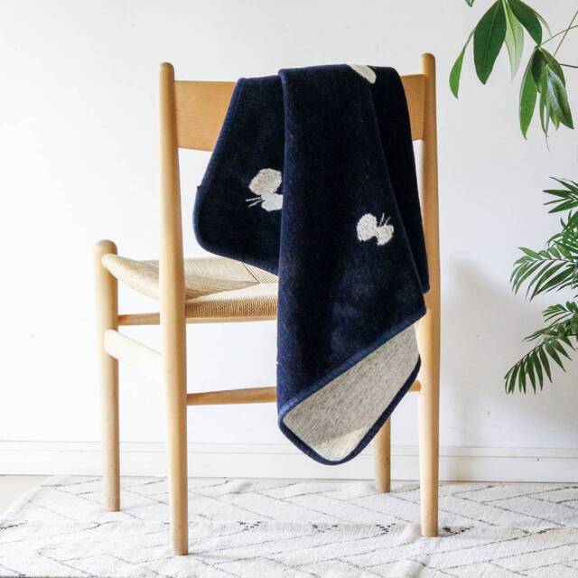 【美品】KLIPPAN×mina perhonen コットンミニブランケット KLIPPAN × mina perhonen｜シュニールコットンブランケット ミニ