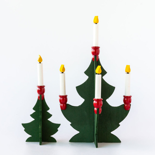 Larssons Tra ラッセントレー｜組み立て式木製クリスマスツリー M（キャンドル5本付き）