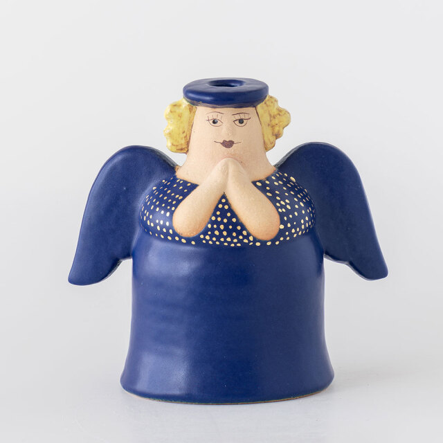 【個別販売】Lisa Larson リサ・ラーソン｜キャンドルホルダー ANGEL エンジェル ブルー