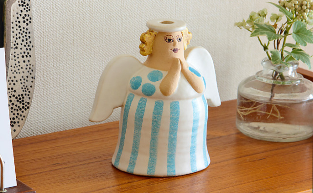 【個別販売】Lisa Larson リサ・ラーソン｜キャンドルホルダー ANGEL エンジェル ホワイト