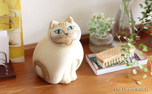 Lisa Larson - 新品 ◆ リサラーソン 猫 マイ 白×茶 maj Lisa Larson 北欧 Lisa Larson リサラーソン（Lisa Larson）猫の置物 Maj（マイ