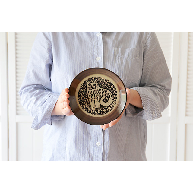 リサラーソン・益子焼・お皿・ねこ・北欧 Lisa Larson/リサ・ラーソン/益子の皿/ねこ(NINA) COMFOTA 北欧雑貨店