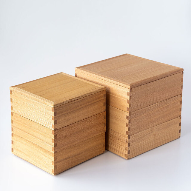 松屋漆器店｜白木塗タモ ナチュラル［5寸/6寸］重箱