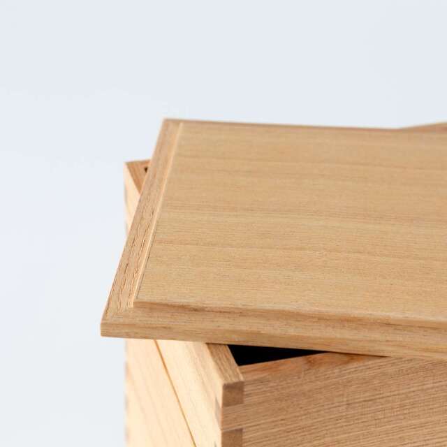 松屋漆器店｜白木塗タモ ナチュラル［5寸］重箱 蓋のみ