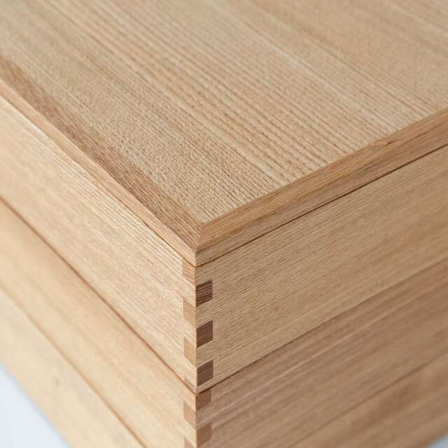 松屋漆器店｜白木塗タモ ナチュラル［6寸］重箱