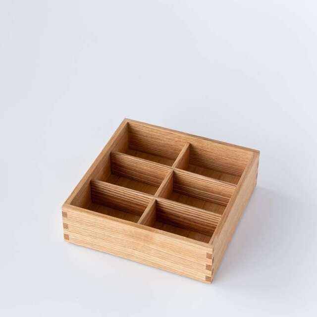 松屋漆器店｜白木塗タモ ナチュラル［6寸］重箱用 六つ切仕切り