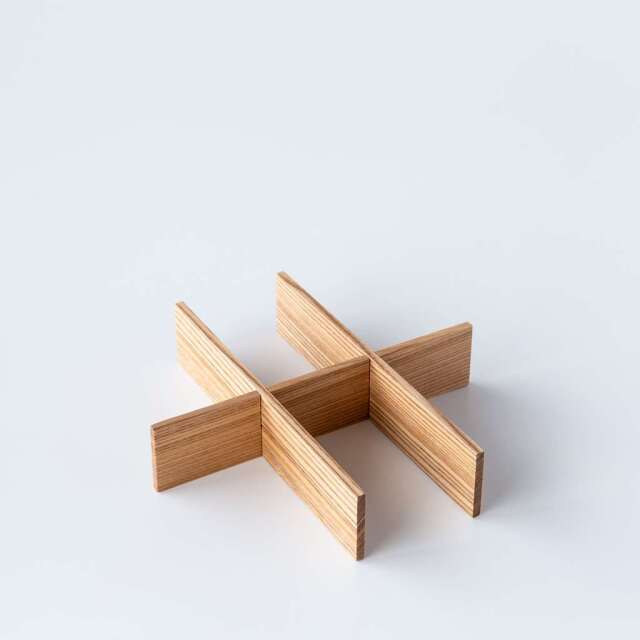 松屋漆器店｜白木塗タモ ナチュラル［6寸］重箱用 六つ切仕切り