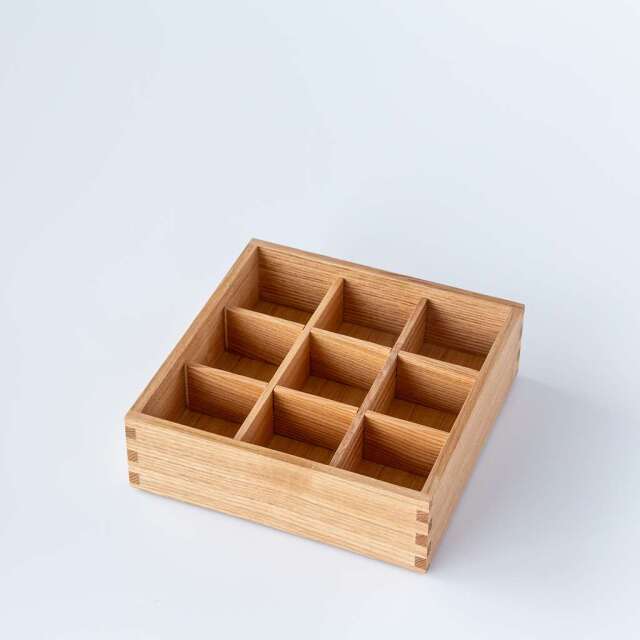 松屋漆器店｜白木塗タモ ナチュラル［6寸］重箱用 九つ切仕切り