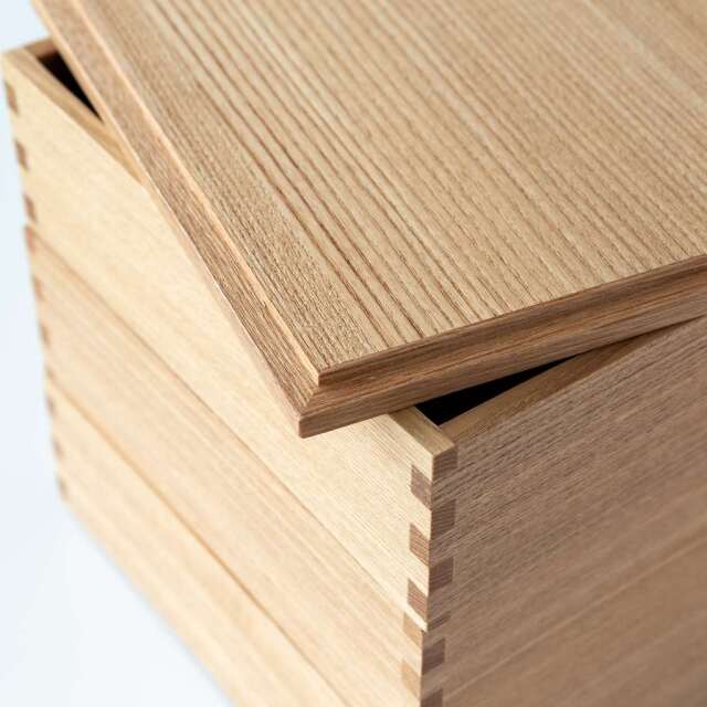 松屋漆器店｜白木塗タモ ナチュラル［6寸］重箱 蓋のみ