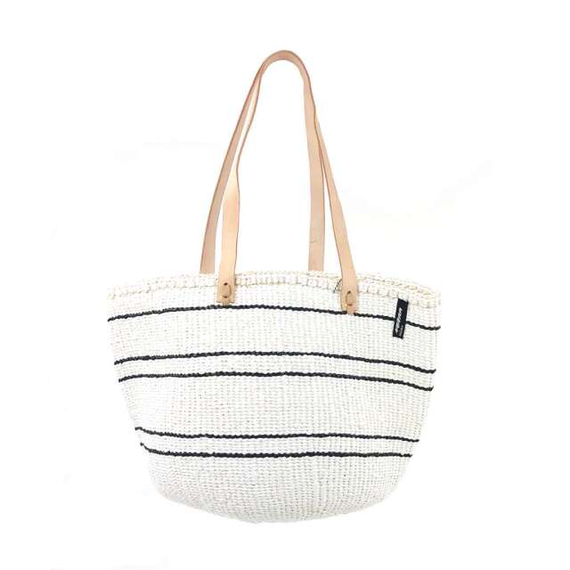 Mifuko ミフコ｜Kiondo バスケット［サイザル麻×再生プラスチック］ショルダーバッグ［ロングハンドル］Mサイズ ブラックライン