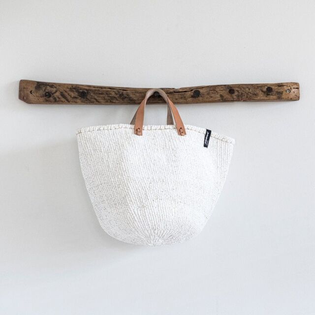 Mifuko ミフコ｜Kiondo バスケット［サイザル麻×再生プラスチック］トートバッグ［ショートハンドル］Mサイズ ホワイト