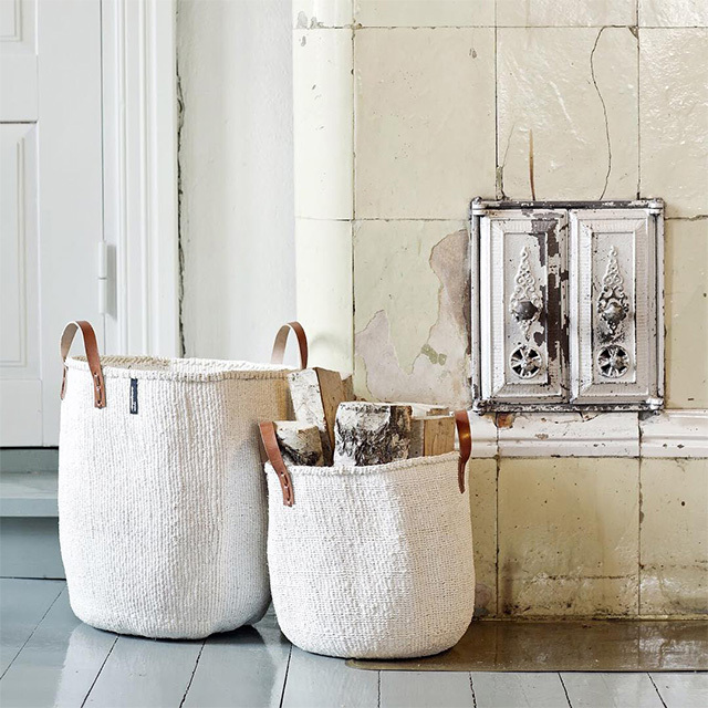 Mifuko ミフコ｜Kiondo バスケット［サイザル麻×再生プラスチック］トートバッグ［ショートハンドル］Mサイズ ホワイト