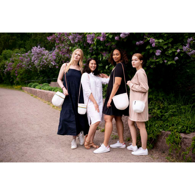 Mifuko/Kiondoサイザルバスケット(S)[革ロングハンドル]