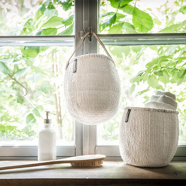 Mifuko/Kiondoバスケット(S)[革ハンドル付き]