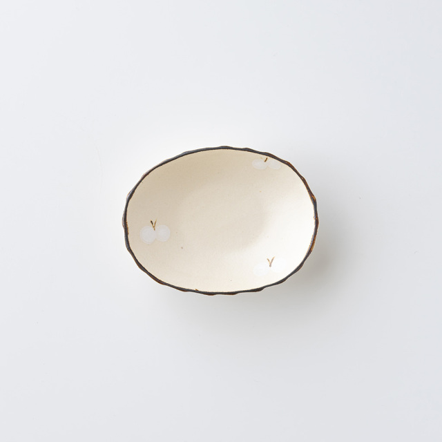 アトリエ モノラー｜ちょうちょ楕円高台小皿