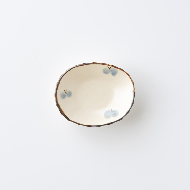 アトリエ モノラー｜ちょうちょ楕円高台小皿