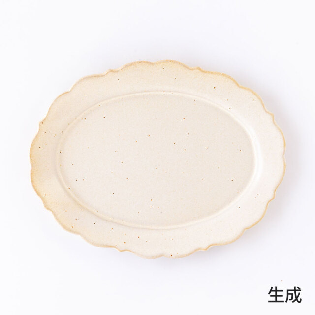 よしのちはる 色絵リム楕円皿 23cm 大皿 個展購入 新品未使用 よしのちはる 色絵リム楕円皿 23cm 大皿 個展購入 新品未使用