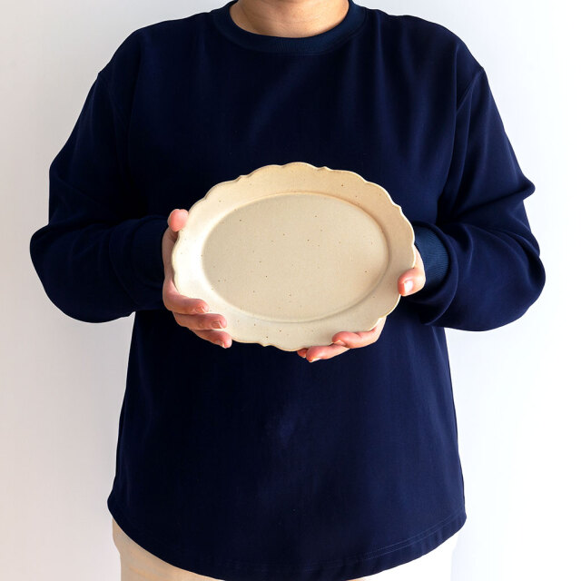 アトリエ モノラー/洋風リム皿 楕円