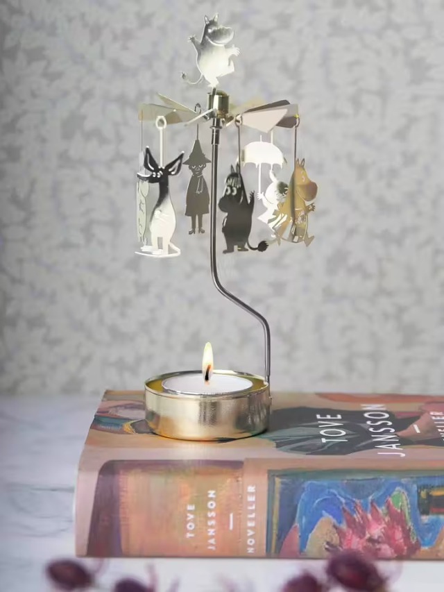 PLUTO DESIGN プルートデザイン｜ロータリーキャンドルホルダー「ムーミンファミリー」ゴールド