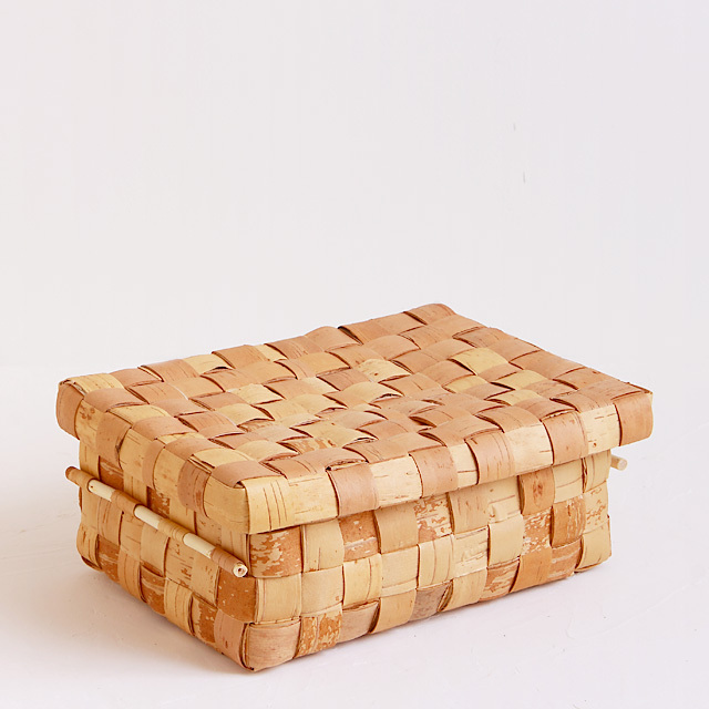 希少 黒入荷！ 白樺かご/大きな蓋付きボックス(小) COMFOTA 北欧雑貨店 小物入れ