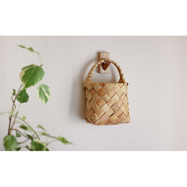 白樺かご/壁掛け・S【入荷未定】
