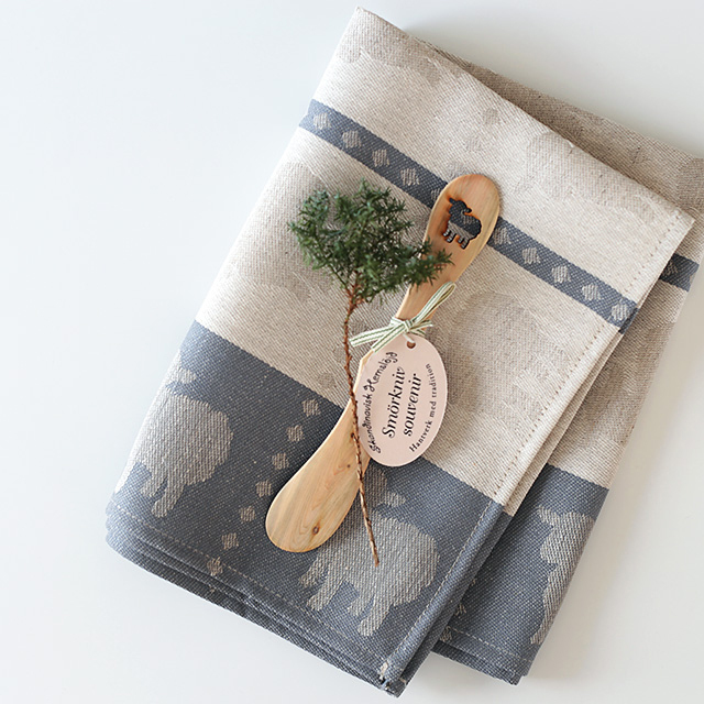 Skandinavisk Hemslojd/スカンジナビスク・ヘムスロイド/キッチンタオルとバターナイフのセット(全3色)