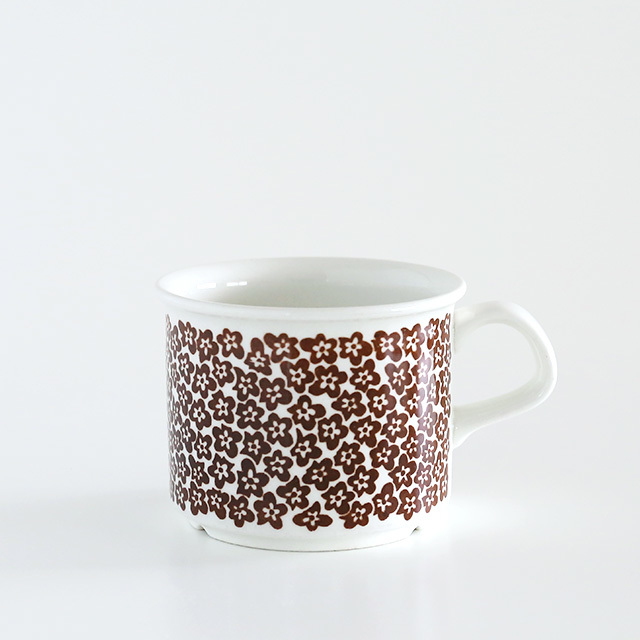 【ヴィンテージ】Arabia/アラビア/Faenza/ファエンツァ(ブラウン小花)/コーヒーカップ