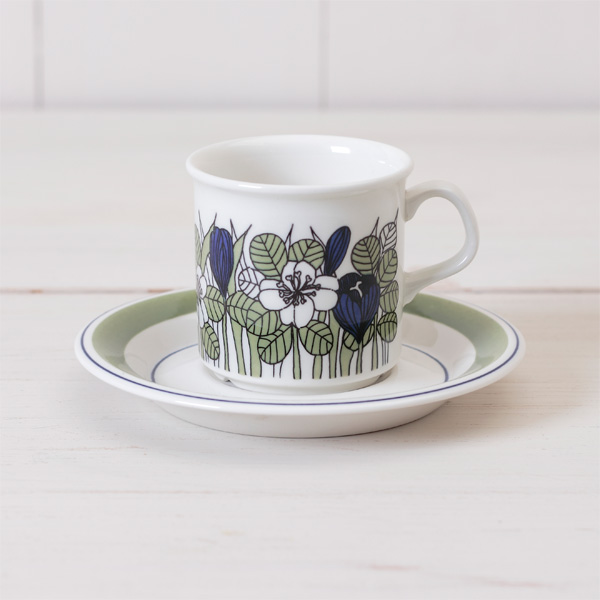 【ヴィンテージ】Arabia/アラビア/Krokus/クロッカス/カラー/デミタスカップ＆ソーサー 