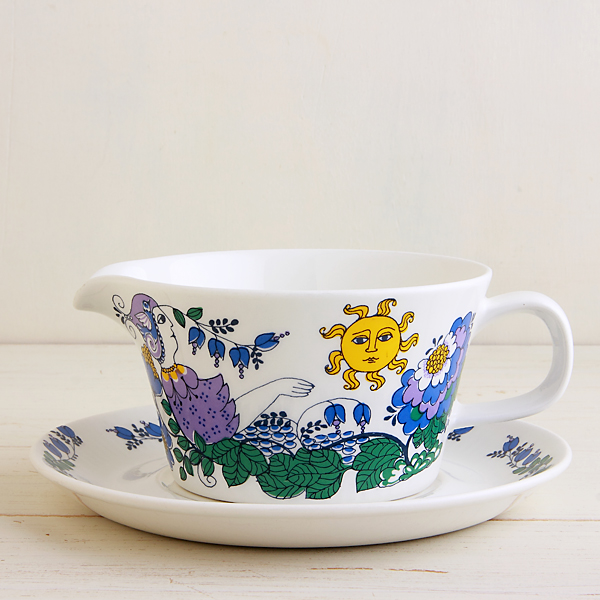 【ヴィンテージ】Figgjo/フィッギオ/Heliotrope/プレート付きソースポット