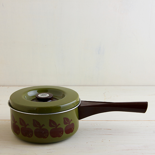【ヴィンテージ】スウェーデン/SKULTUNA/レトロなりんご柄の片手鍋