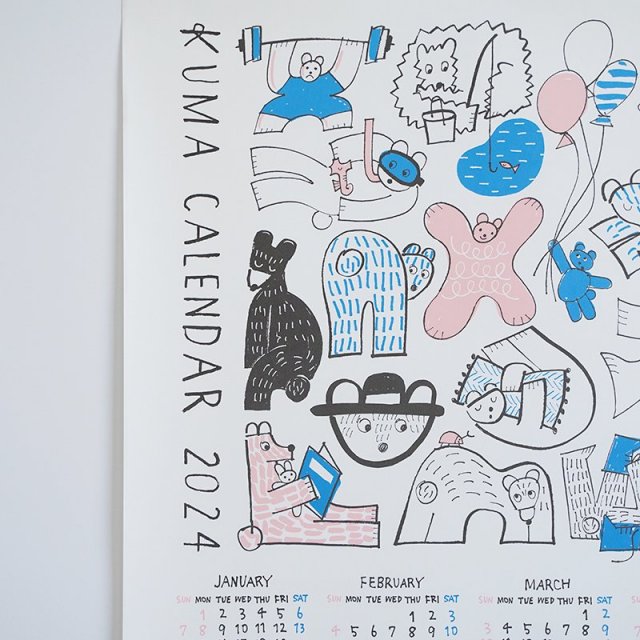 yamyam PRODUCTS｜2024 KUMA ポスターカレンダー [A2] COMFOTA 北欧雑貨店