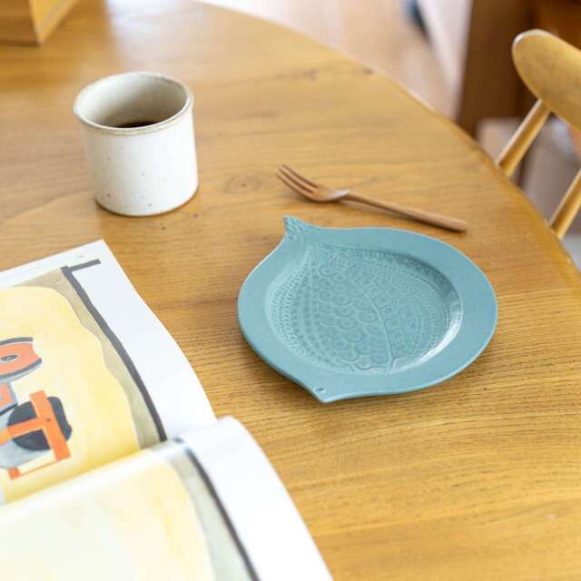 よしざわ窯｜鳥皿 ブルーグレー COMFOTA 北欧雑貨店