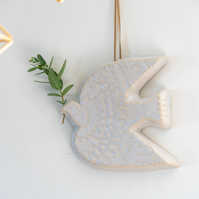 よしざわ窯｜ドライフラワーが飾れる壁掛け 鳥 COMFOTA 北欧雑貨店