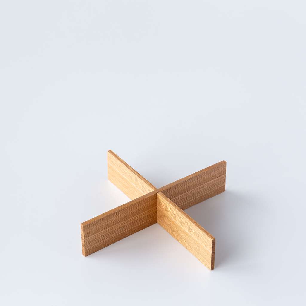 松屋漆器店｜白木塗タモ ナチュラル［6寸］重箱用 四つ切仕切り