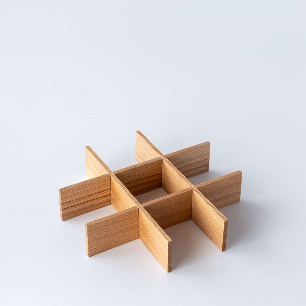 松屋漆器店｜白木塗タモ ナチュラル［6寸］重箱用 九つ切仕切り