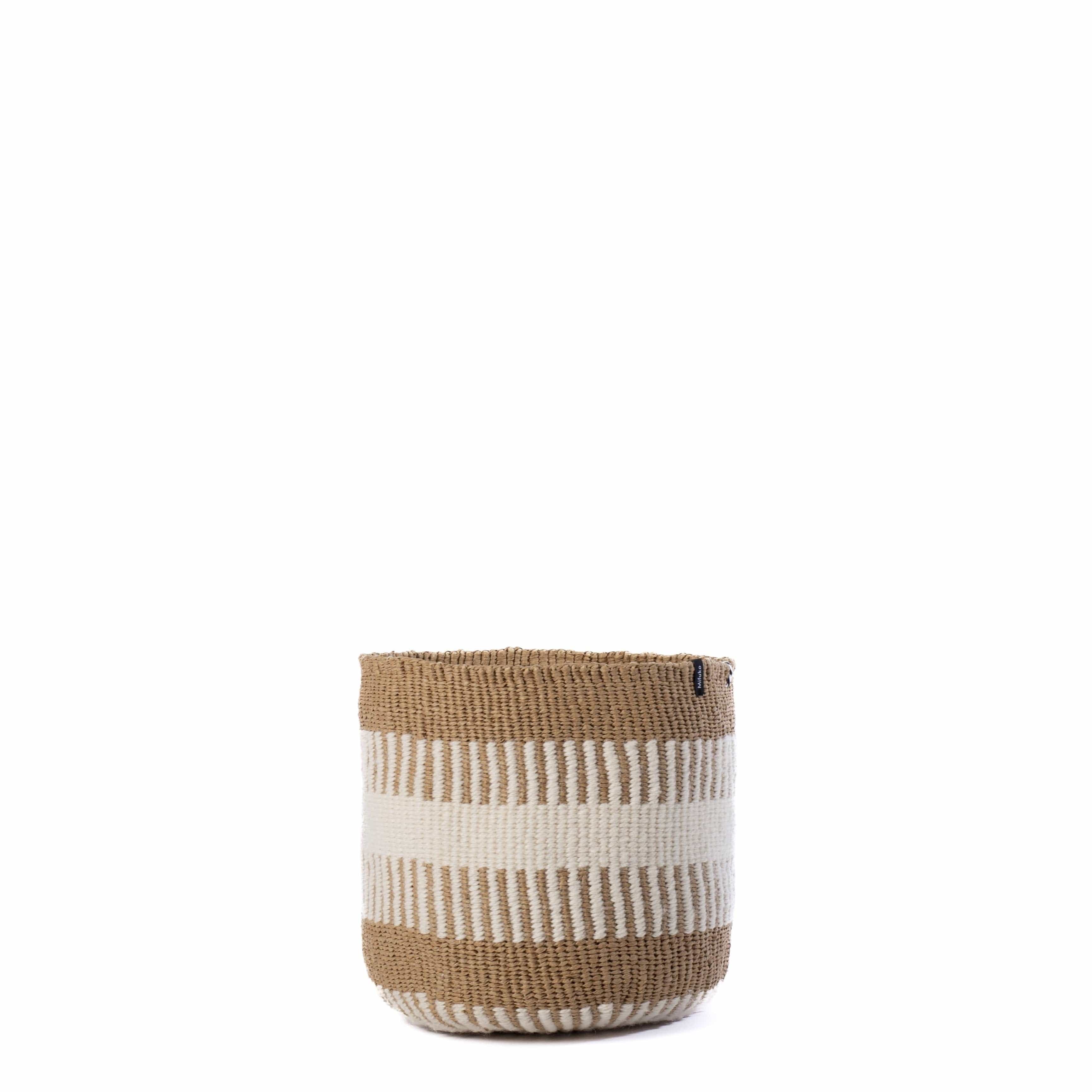 Mifuko ミフコ｜Pamba バスケット［ウール＆ペーパー］Sサイズ ホワイトリブ