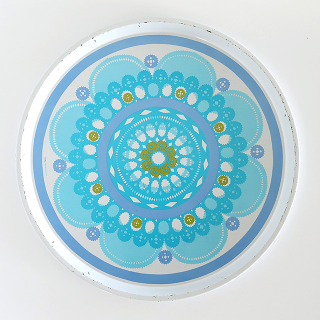 【ヴィンテージ】Ira/切り絵のブリキトレイ