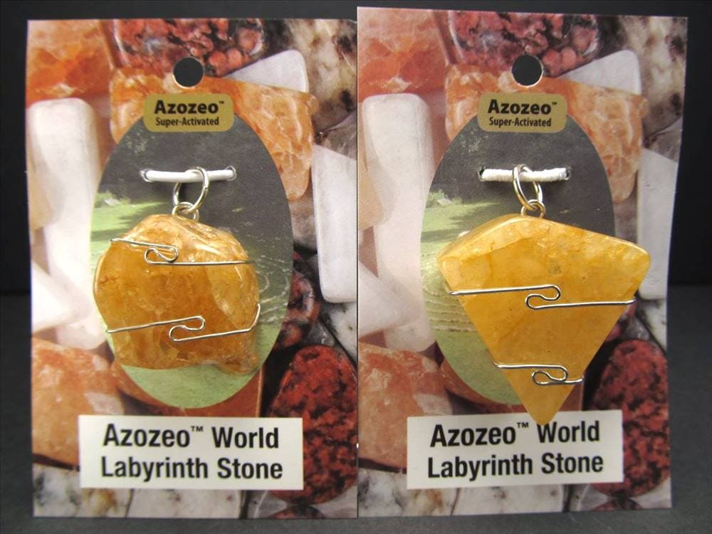 正規品 アゾゼオ ワールドラビリンス ストーン ワイヤーラップペンダントトップ ヒマラヤゴールド Azozeo World Labyrinth Stone:Himalaya Gold Azeztulite