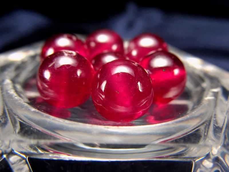 粒売り 最高級プレミアランク 宝石質ルビー バラ珠売り 7.5mm-8mm 透明感抜群 濃厚レッド 宝石の女王 ミャンマー産 tu-p